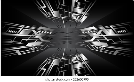 dark silver black color Light Abstract Technology background for computer graphic website internet and business. circuit. vector illustration. silver. infographics.