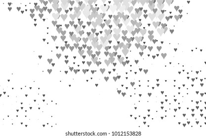 Dark Silver, Gray vector abstract small hearts on white background. Template for valentine day with sweet, romantic concept. Amazing pattern for your design, banner, leaflet.
