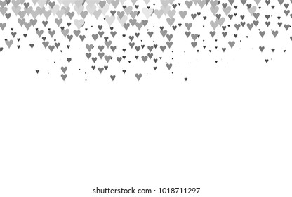 Dark Silver, Gray vector abstract lovely pattern with Hearts on white background. Happy Valentine's Day Greeting Card with small hearts. Stock template for your romantic ad, leaflet, banner.