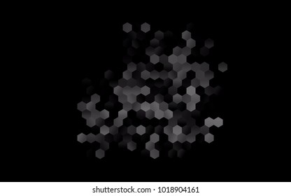 Dark Silver, Gray vector abstract textured polygonal background. Brand-new blurry hexagonal design. Pattern can be used for background.