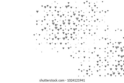 Dark Silver, Gray vector abstract small hearts on white background. Template for valentine day with sweet, romantic concept. Amazing pattern for your design, banner, leaflet.
