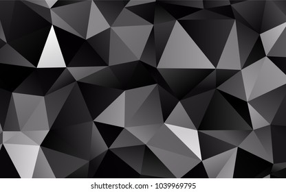 Dark Silver, Gray vector abstract polygonal background. Creative illustration in halftone style with gradient. Brand-new style for your business design.
