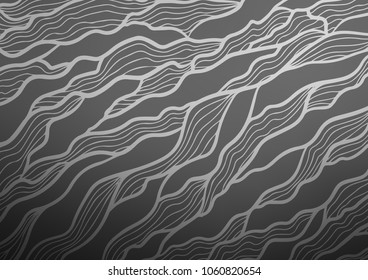 Dark Silver, Gray vector abstract doodle pattern. Geometric doodle illustration in Origami style with gradient. A completely new design for your business.