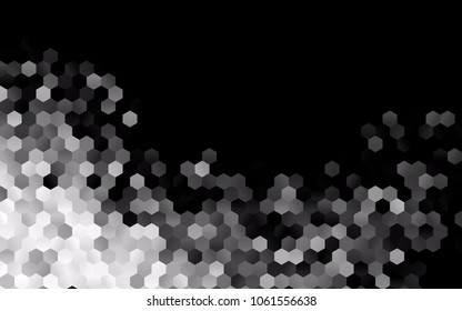 Dark Silver, Gray vector abstract textured polygonal background. Brand-new blurry hexagonal design. Pattern can be used for background.