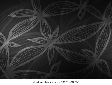 Dark Silver, Gray vector abstract doodle pattern. An elegant bright illustration with lines in Natural style. The template can be used as a background for cell phones.