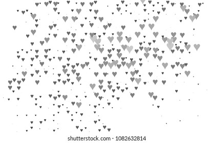 Dark Silver, Gray vector abstract lovely pattern with Hearts on white background. Happy Valentine's Day Greeting Card with small hearts. Stock template for your romantic ad, leaflet, banner.