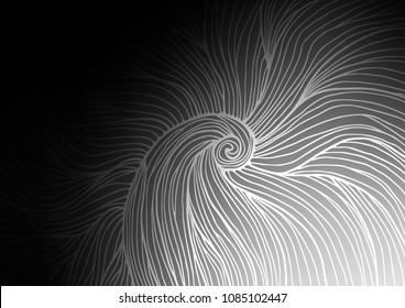 Dark Silver, Gray vector abstract doodle template. Shining colored illustration with doodles in Zen tangle style. The pattern can be used for coloring books and pages for kids.