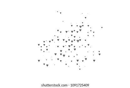 Dark Silver, Gray vector abstract lovely pattern with Hearts on white background. Happy Valentine's Day Greeting Card with small hearts. Stock template for your romantic ad, leaflet, banner.