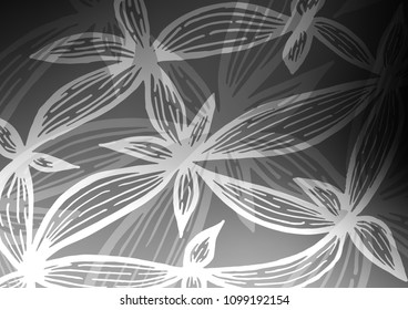 Dark Silver, Gray vector abstract doodle template. An elegant bright illustration with lines in Natural style. The pattern can be used for heads of websites and designs.