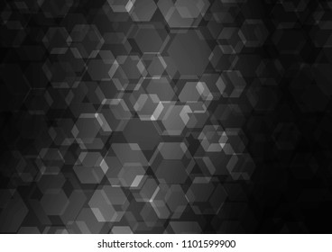 Dark Silver, Gray vector abstract mosaic pattern. Geometric illustration in Origami style with gradient.  A new texture for your design.