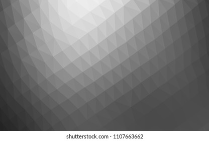 Dark Silver, Gray vector abstract polygonal cover. Glitter abstract illustration with an elegant design. Triangular pattern for your business design.