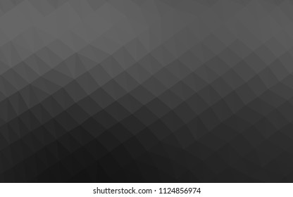 Dark Silver, Gray vector abstract mosaic background. Triangular geometric sample with gradient.  The elegant pattern can be used as part of a brand book.