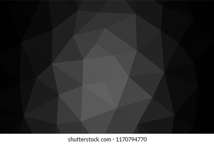 Dark Silver, Gray vector abstract polygonal layout. Creative illustration in halftone style with gradient. Triangular pattern for your business design.