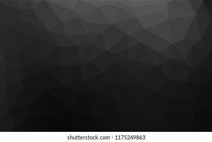 Dark Silver, Gray vector abstract mosaic background. A vague abstract illustration with gradient. Triangular pattern for your business design.