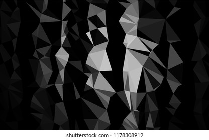 Dark Silver, Gray vector abstract mosaic backdrop. Geometric illustration in Origami style with gradient.  The template can be used as a background for cell phones.