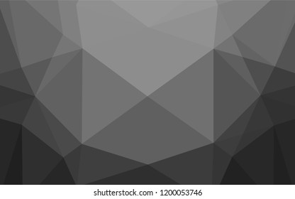 Dark Silver, Gray vector abstract mosaic pattern. Triangular geometric sample with gradient.  The textured pattern can be used for background.