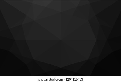 Dark Silver, Gray vector abstract polygonal texture. Geometric illustration in Origami style with gradient.  The template can be used as a background for cell phones.