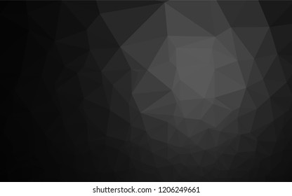 Dark Silver, Gray vector abstract polygonal layout. Triangular geometric sample with gradient.  A completely new template for your business design.