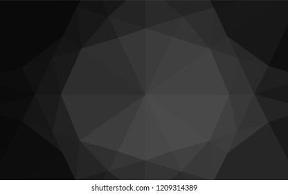 Dark Silver, Gray vector abstract polygonal layout. Shining illustration, which consist of triangles. The template can be used as a background for cell phones.
