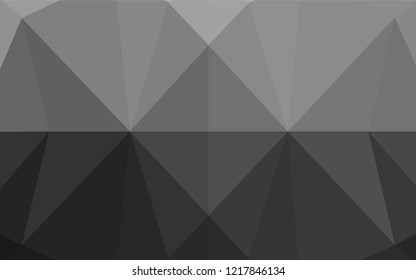 Dark Silver, Gray vector abstract mosaic pattern. Triangular geometric sample with gradient.  The polygonal design can be used for your web site.