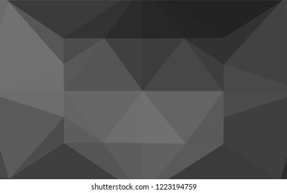 Dark Silver, Gray vector abstract polygonal cover. Triangular geometric sample with gradient.  The template can be used as a background for cell phones.
