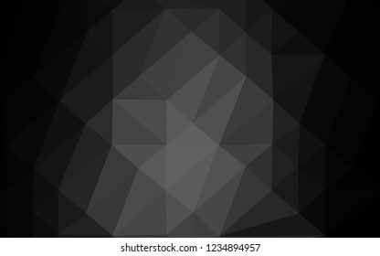 Dark Silver, Gray vector abstract mosaic pattern. Triangular geometric sample with gradient.  Completely new design for your business.