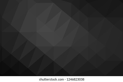 Dark Silver, Gray vector abstract polygonal texture. Creative illustration in halftone style with gradient. Completely new template for your business design.