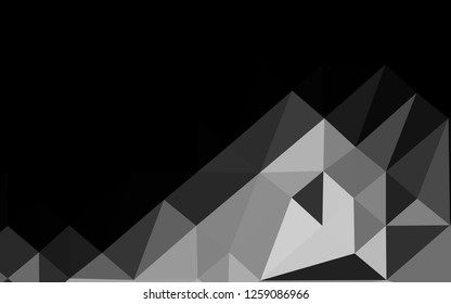 Dark Silver, Gray vector abstract mosaic backdrop. Triangular geometric sample with gradient.  Completely new template for your business design.