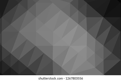 Dark Silver, Gray vector abstract polygonal texture. Triangular geometric sample with gradient.  Textured pattern for background.