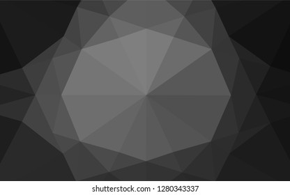 Dark Silver, Gray vector abstract mosaic backdrop. A sample with polygonal shapes. The elegant pattern can be used as part of a brand book.
