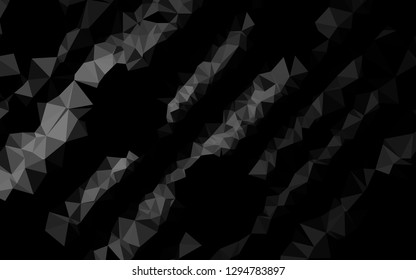 Dark Silver, Gray vector abstract mosaic backdrop. A sample with polygonal shapes. Triangular pattern for your business design.