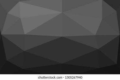 Dark Silver, Gray vector abstract mosaic backdrop. Triangular geometric sample with gradient.  Completely new design for your business.