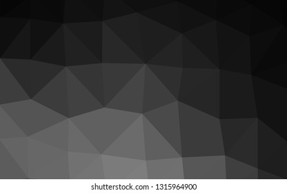 Dark Silver, Gray vector abstract polygonal layout. Triangular geometric sample with gradient.  Completely new template for your business design.
