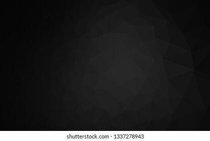 Dark Silver, Gray vector abstract polygonal texture. Triangular geometric sample with gradient.  Template for a cell phone background.