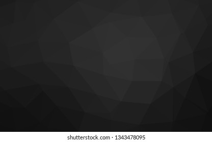 Dark Silver, Gray vector abstract polygonal texture. Colorful illustration in Origami style with gradient.  Textured pattern for background.