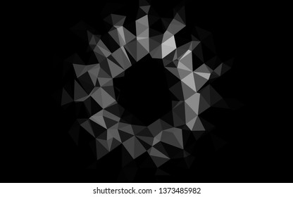 Dark Silver, Gray vector abstract polygonal texture. Creative illustration in halftone style with gradient. Textured pattern for background.