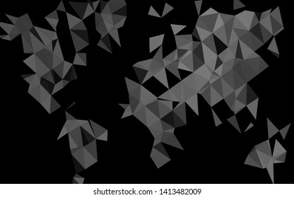 Dark Silver, Gray vector abstract mosaic backdrop. Colorful illustration in Origami style with gradient.  Completely new template for your business design.