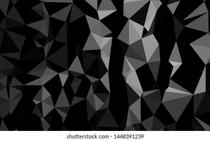 Dark Silver, Gray vector abstract mosaic pattern. Triangular geometric sample with gradient.  Brand new design for your business.