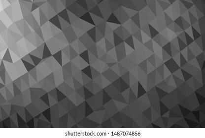 Dark Silver, Gray vector abstract mosaic background. Shining illustration, which consist of triangles. Template for your brand book.