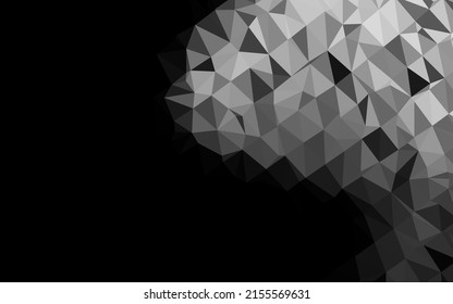 Dark Silver, Gray vector abstract mosaic pattern. Shining illustration, which consist of triangles. Polygonal design for your web site.