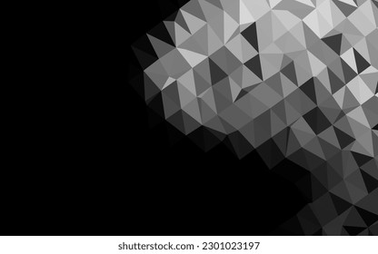 Dark Silver, Gray vector abstract mosaic backdrop. A vague abstract illustration with gradient. Triangular pattern for your business design.