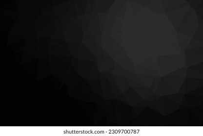 Dark Silver, Gray vector abstract mosaic backdrop. Geometric illustration in Origami style with gradient. The best triangular design for your business.