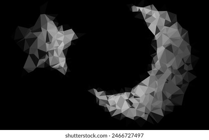 Dark Silver, Gray vector abstract polygonal layout. A vague abstract illustration with gradient. Template for your brand book.