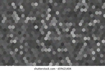 Dark Silver, Gray vector abstract textured polygonal background. Brand-new blurry hexagonal design. Pattern can be used for background.