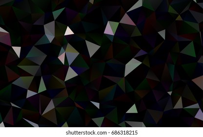 Dark Silver, Gray vector abstract mosaic template. Geometric illustration in Origami style with gradient.  Brand-new design for your business.