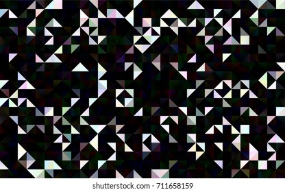 Dark Silver, Gray vector abstract mosaic template. Shining illustration, which consist of triangles. The template can be used as a background for cell phones.