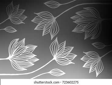 Dark Silver, Gray vector abstract doodle pattern. An elegant bright illustration with lines in Natural style. The completely new template can be used for your brand book.