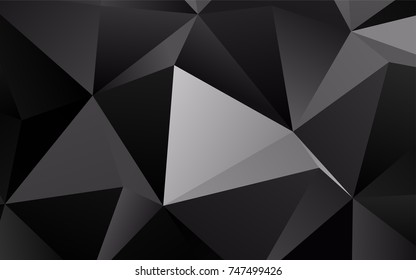 Dark Silver, Gray vector abstract mosaic background. A vague abstract illustration with gradient. The best triangular design for your business.