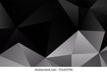 Dark Silver, Gray vector abstract mosaic template. A sample with polygonal shapes. The elegant pattern can be used as part of a brand book.