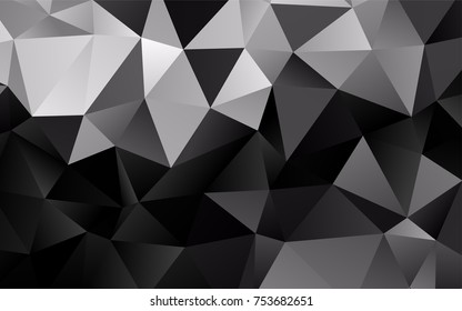 Dark Silver, Gray vector abstract mosaic pattern. Triangular geometric sample with gradient.  The elegant pattern can be used as part of a brand book.
